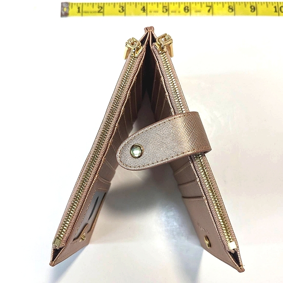 Travelambo BiFold Leather Wallet Multi Card Rose Gold - Picture 4 of 6